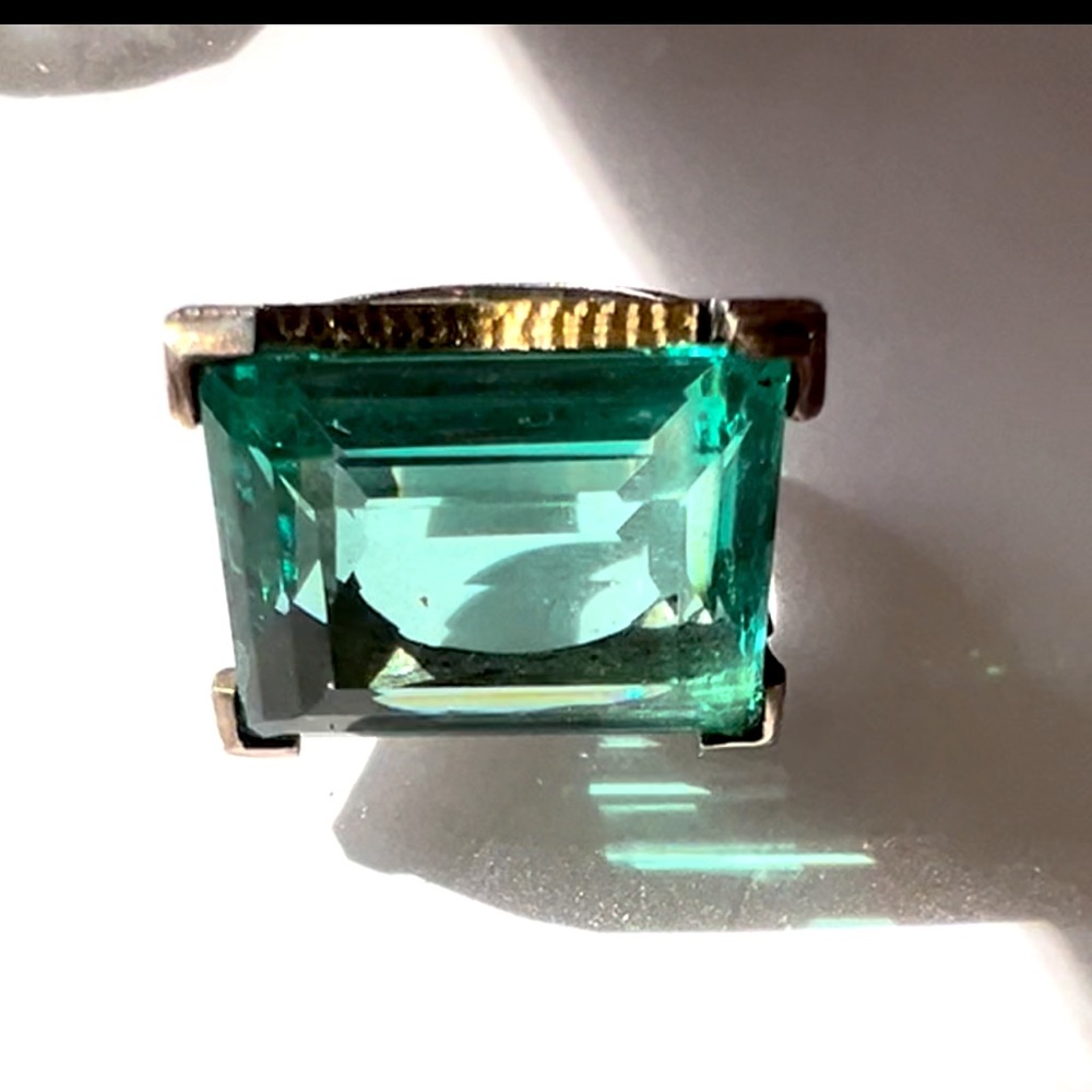 Natural mineral statement ring set in silver. One of a kind.